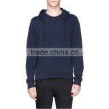 Neck Blank Hoodie Elbow Leather no Drawstring Leather Sleeve Sweatshirt thumbnail-1