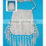 Fashion Crochet Handbag Handmade Unquied Beach Shoulder Bag 2015 With Tassel Braided Cotton Rope thumbnail-2
