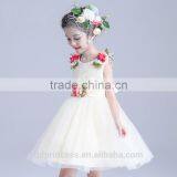 New Model Girl Dress Gauze Princess Dress Sleeveless Flowers Child White Angel Dress thumbnail-3