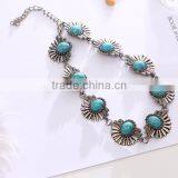 Zm34113a Vintage Women Jewelry Accessories Sliver Plated Turquoise Choker Necklace thumbnail-4