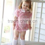 Infant Baby Girls Pink Bubble Flower Printed Cute Romper thumbnail-3