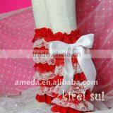Red White Lace Petti Warmers With White Bow LM27B7 thumbnail-1