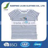 High Quality 100% Cotton Yarn Dye Stripe Single Jersey 160G Girls T-shirt for Baby thumbnail-1