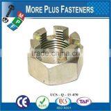 Made in Taiwan Brass Plated Stainless Steel Black Phosphate Half Castle Nut thumbnail-1