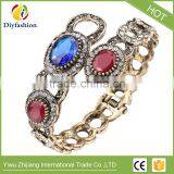 Antique Gold Vintage Bangles Bracelets Female Accessories Fashion Turkish Jewelry Metal Resin Bracelet thumbnail-1