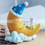 Creative Children Cartoon Moon Shaped Resin Led Table Lamp thumbnail-2