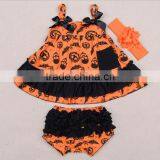 2016 3 PCS Ruffled Flower Baby Rompers Girl Baby Costumes Set Kids Jumpsuit Cotton Chevron Romper Photo Props With Bow Headband thumbnail-3