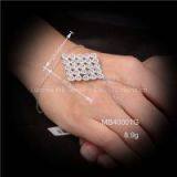 Rhodium Plating Micro Setting Sterling Silver Clear CZ Bracelets thumbnail-1