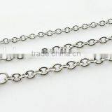 Stainless Steel Cable Chain Necklace O Type Crossed Link Vertical Steel Chain Necklace for Pendant thumbnail-2