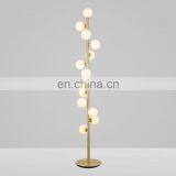 Home Standing Light Decorative Indoor Glass Ball Floor Lamp Luxury Gold Wrought Iron Floor Lamp thumbnail-3