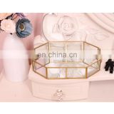 Octagon Gold Mirror Tray for Jewelry