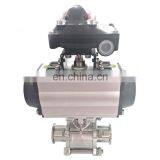 Sanitary 3pc Stainless Steel Actuated Tri-Clamped Ball Valve With Actuator thumbnail-3