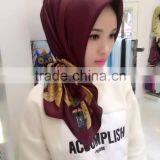 Popular 2016 Turkey Silk 100*100cm Muslim Square Scarf (beautiful,not Slide ) thumbnail-1