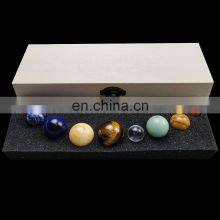 Semi-Precious Stone Crafts Gift Set Semi Precious Stones Crystal Ball Sphere Planet Stone Set Gift Box thumbnail-2