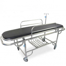 hospital stainless steel ambulance emergency stretcher cart patient transfer trolley with mattress for hospital