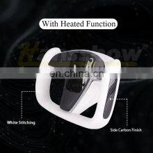 Model X S Plaid Normal White Nappa Yoke Steering Wheel For Tesla Model X S 2017-2022 Aftermarket Heated Steering Wheel Kit thumbnail-3