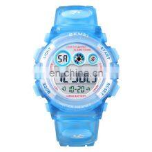 skmei kids 1451 rubber led watch digital slap kids watch carton light blue