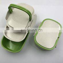 Promotional Wholesale Bamboo Straw Fiber Wheat Warm Stack Customize Lunch Bento Box