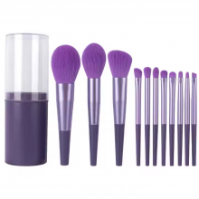 Cheap Travel 11pcs Makeup Brush Set Soft Fiber Hair Cosmetics Tools Custom Logo Long Tube Real Makeup Powder Blush Eye Brush Set thumbnail-3