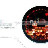 Round Luminous Christmas Decoration Led Wall Clock/ Red Circle Ring Lighted Led