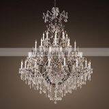 Vintage Hotel Lobby Large Traditional Lamp Cheap Venetian Suspend Crystal Chandelier Pendant Hanging Light Fixtures CZ2519/49 thumbnail-1