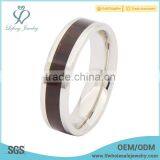 6mm Good Quality Titanium Wedding Bands With Wood Inlay thumbnail-2