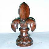 Decorative Fleur-De-Lis Large Finial for 2.5" (63mm) Wooden Curtain Rod