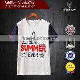 China Short Sleeve o Neck Printed Colorblock T-shirt