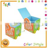 Wood cartoon pattern printed toy storage box,kid favourite fancy storage boxes,OEM available