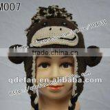 Free Shipping 100% Cotton Crochet Baby Hats for Sale Knitting Monkey Hats in Brown Silver Baby Gifts Cutest Baby Caps