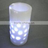 Battery Powered 6 Inch Plastic Pillar Colorful Christmas Moving Snowflake Candle thumbnail-3