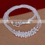 Wholesale 2014 Fashion Women Bead Pendant Jewelry 925 Sterling Silver Necklace thumbnail-4