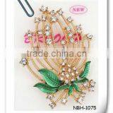 Beautiful Elegant Crystal Rhinestone Flower Brooches Wholesale thumbnail-1