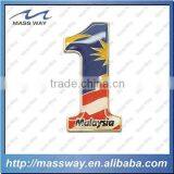 Malaysia Flag Arabic Numerals Digit One Letter Custom Metal Lapel Pin