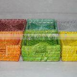 Multicolor Handwoven Rattan Coasters thumbnail-1