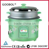 2.2L Straight Body rice cooker with outer steamer different color choice