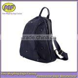 Custom Fashionable Black Canvas Tote and Shoulders Girls Backpack Bag thumbnail-1