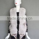 2016 Top Quality Special Style Fox Head Vest Natural White Vest With Real Blue Fox Fur and Head Pattern thumbnail-5