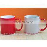 11oz Straight Shape Red Glazed Stoneware Heat Sensitive Full Color Changing Mug