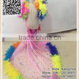 Beautiful Kids Costume Colors Turkey Feather Boa Tropsch Skirt For Cosplay Party thumbnail-1
