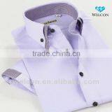 Western Style Double Collar Latest Brand Design 100% Cotton Hot Sale Fashion Pink Short Sleeve Casaul Men Shirt thumbnail-1