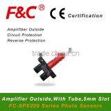 Micro U Shape Photo Sensor, Amplifier Outside, 4-Wire, 5mm Slot Size, 5vDC Offered.