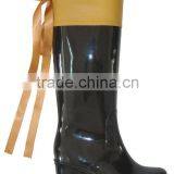 New Fashion Half Heel Women PVC Rain Boots With Silk Bowknot
