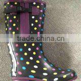 2013 Cheap Colorful Polka Dots Overshoes Rain Boot