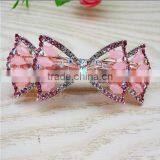 New Style Rhinestone and Alloy Bow Hair Clamps