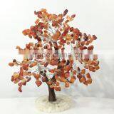 Gemstone tree natural carnelian orange tumbled beads wire wrapped luck feng shui vastu healing reiki gemstone