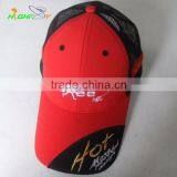 High quality and cheap curved brim 6 panel custom embroidery logo mesh trucker cap racing cap