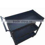 Black Rolling Metal 3 Tray Utility Tool Service Push Cart Shelf Storage Wheeled thumbnail-5