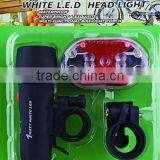 2015hot Sale Bicycle Front Light+rear Light Set 1wat Super Bright Light Set Bike Light Set thumbnail-1