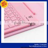 Bluetooth Wireless Silicone Keyboard Pink Color Leather Tablet Case Stand Cover With Charging Cable thumbnail-5